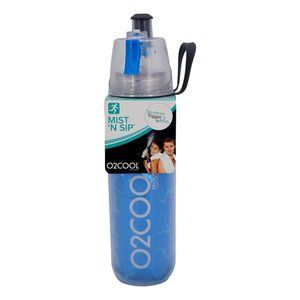 Mist N' Sip O2Cool Squeeze Trigger to Mist Insulated 20 oz Blue Drinking Bottle